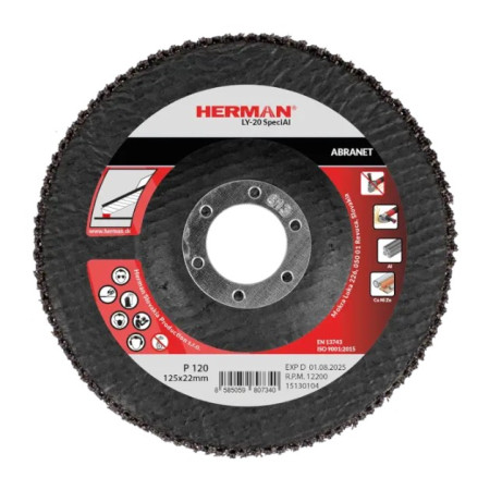 Lamelový kotouč na hliník 125 mm/P120 LY-20 SpeciAl