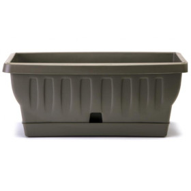 Plastový truhlík s podložkou 31x15x13 cm Natura, hnědošedý