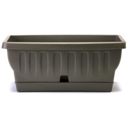 Plastový truhlík s podložkou 31x15x13 cm Natura, hnědošedý