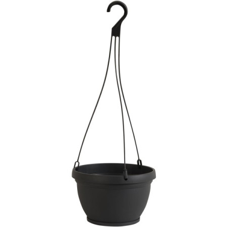Závěsný květináč s podložkou na klip 27,5 cm Lipari, antracit