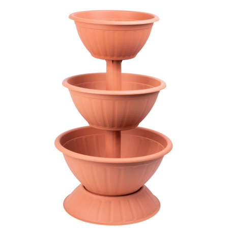 Třípodlažní květináč 79 cm Pyramid, terakota