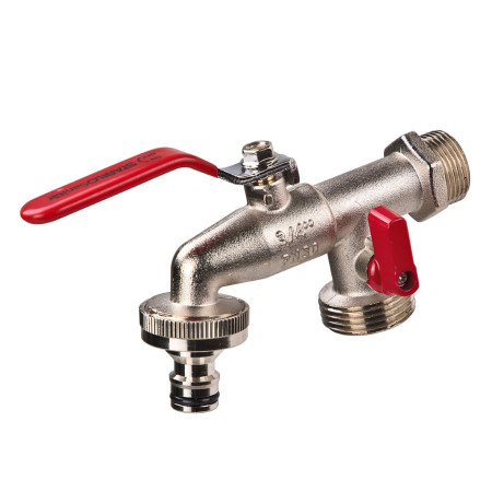 Zahradní ventil kulový 3/4" s dvojitým vývodem 1"