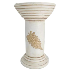 Zahradní dekorace podstavec vysoký 25,5x25,5x41 cm, krémový, keramika