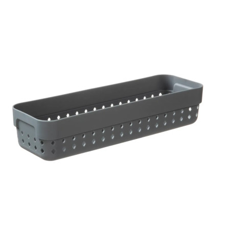 Plastový úložný košík 24x8x5 cm Seoul M, šedý