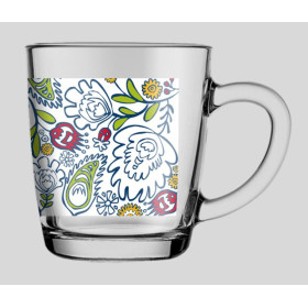 Skleněný hrnek 350 ml Basic Field Flowers