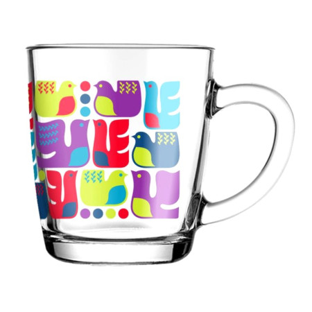 Skleněný hrnek 350 ml Basic Pigeons