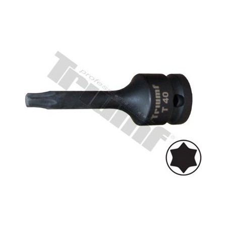 Kovaný bit torx T40 mm s 1/2" hlavicí, 80 mm
