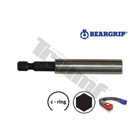 Magnetický nástavec na bity 75 mm s pojistným kroužkem 1/4"