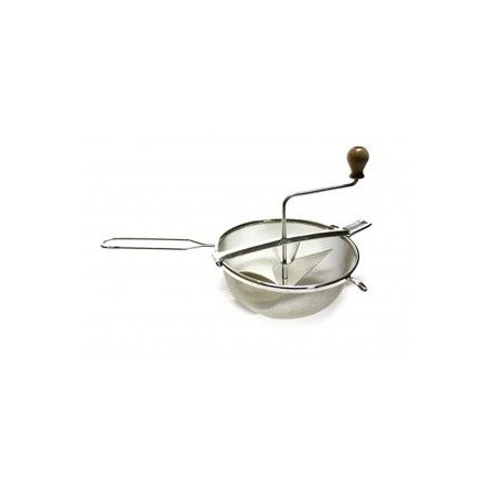 Pasirák na rajčata 18 cm, kovové sítko, dřevěná rukojeť a váleček