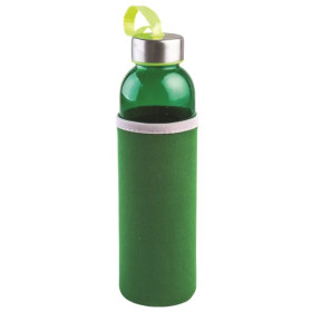 Skleněná láhev na vodu 500 ml s neoprenovým obalem, zelená