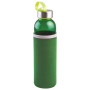 Skleněná láhev na vodu 500 ml s neoprenovým obalem, zelená