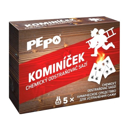 Chemický odstraňovač sazí PE-PO Kominíček, 5x14 g