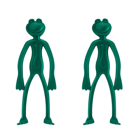 Plastové spony zelené žabky, 2 ks