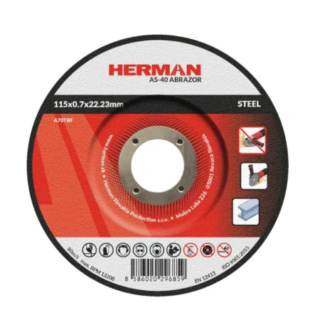 Řezný kotouč na ocel 115x0,7x22,23 mm s prolisem AS-40 Abrazor