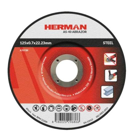 Řezný kotouč na ocel 125x0,7x22,23 mm s prolisem AS-40 Abrazor