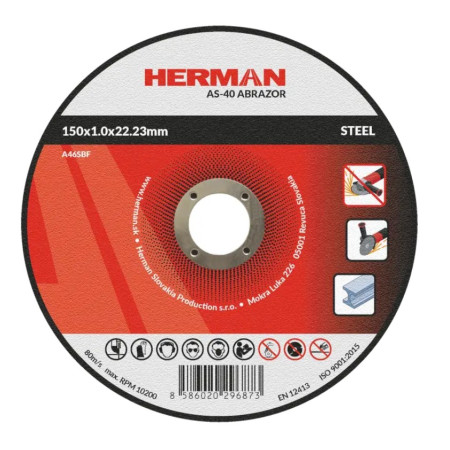 Řezný kotouč na ocel 150x1,0x22,23 mm s prolisem AS-40 Abrazor