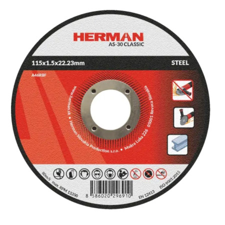 Řezný kotouč na ocel 115x1,5x22,23 mm AS-30 Classic