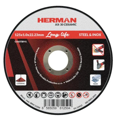 Řezný kotouč na ocel a nerez 125x1,0x22,23 mm AX-30 Ceramic