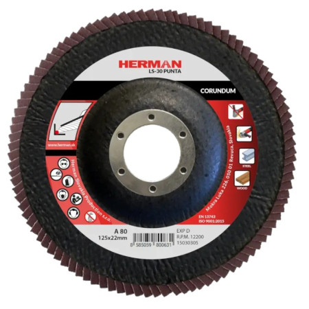 Lamelový kotouč na ocel 125 mm/P80 LS-30 Punta corundum