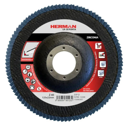 Lamelový kotouč na nerez 125 mm/P40 LR-30 Punta zirconia