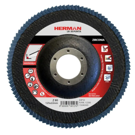 Lamelový kotouč na nerez 125 mm/P80 LR-30 Punta zirconia