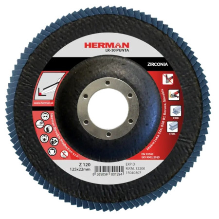 Lamelový kotouč na nerez 125 mm/P120 LR-30 Punta zirconia