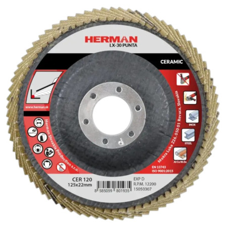 Lamelový kotouč na nerez a legované oceli 125 mm/P120 LX-30 Punta ceramic