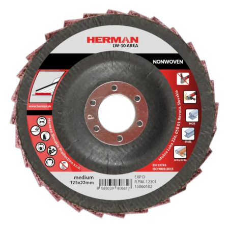 Lamelový kotouč na ocel a neželezné kovy 125 mm/medium LW-10 Area Non-woven