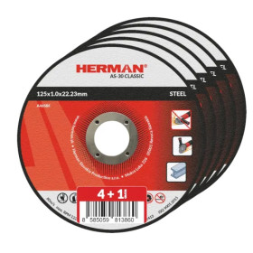 Řezný kotouč na ocel 125x1,0x22,23 mm AS-30 Classic, 4+1 ks