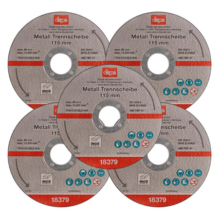 Řezný kotouč na kov 115x1,0x22,2 mm, 5 ks