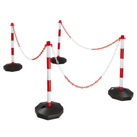 Sloupky s řetězem pro blokování vjezdu, 4 ks