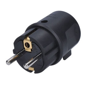 Zástrčka do vlhka P76A úhlová, IP44, černá