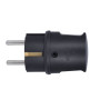 Zástrčka do vlhka P76A úhlová, IP44, černá