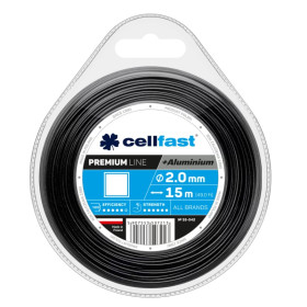 Žací lanko čtverec PREMIUM + hliníkové částice 2,0mm x 15m