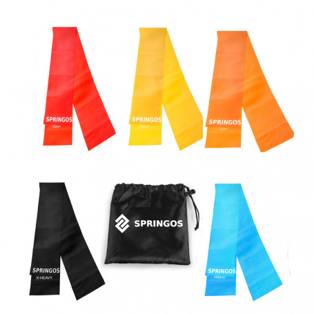 Sada posilovacích gum 5x2 m SPRINGOS BELT 5ks