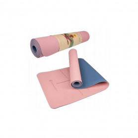 Podložka na cvičení 183x61x0,6 cm SPRINGOS MANDALA růžovo-modrá