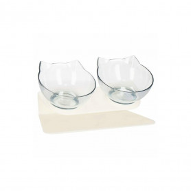 Sada misek se stojanem 2x13 cm pro psa / kočku bílá SPRINGOS