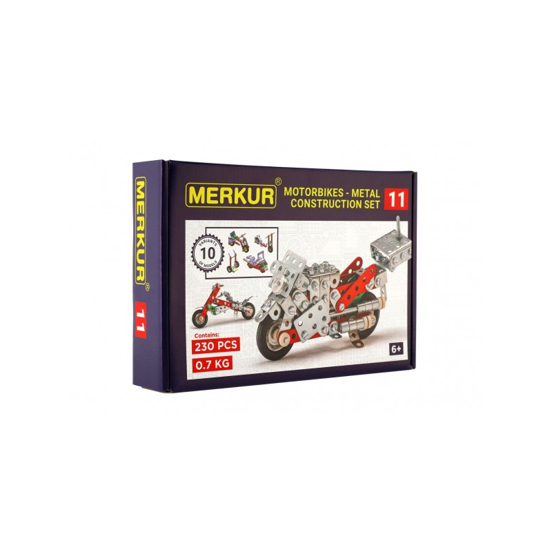 Merkur Toys Stavebnice MERKUR 011 Motocykl 10 modelů 230ks v krabici 26x18x5cm 34000011-XG