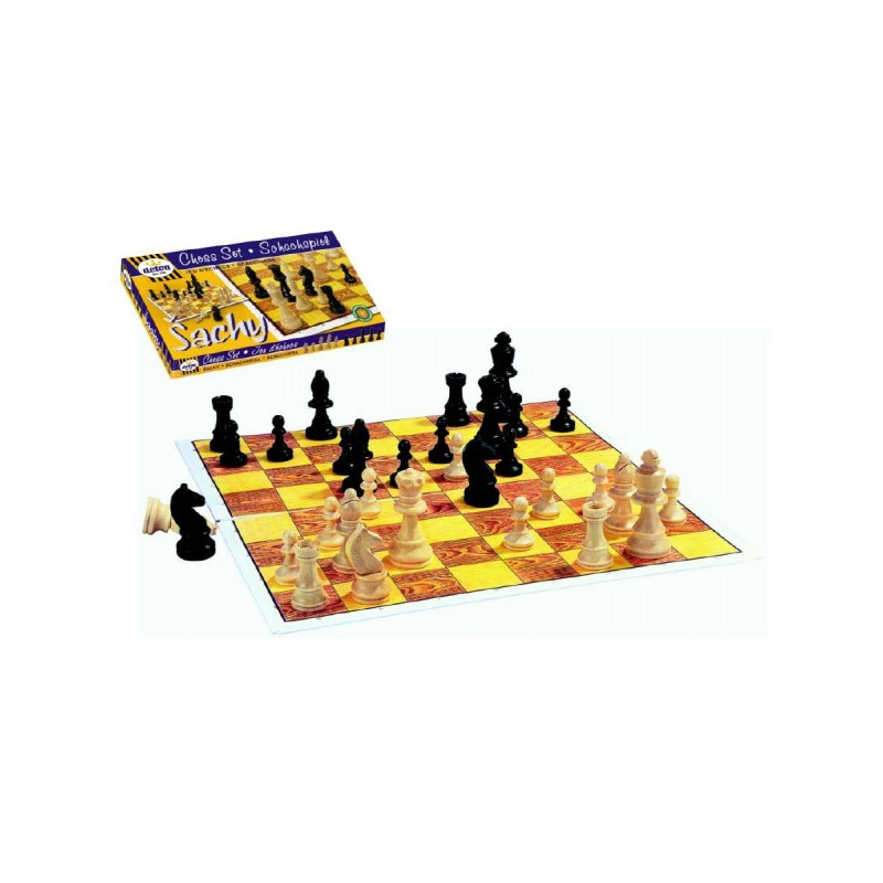 Detoa Šachy dřevěné figurky společenská hra v krabici 37x22x4cm 33000011-XG