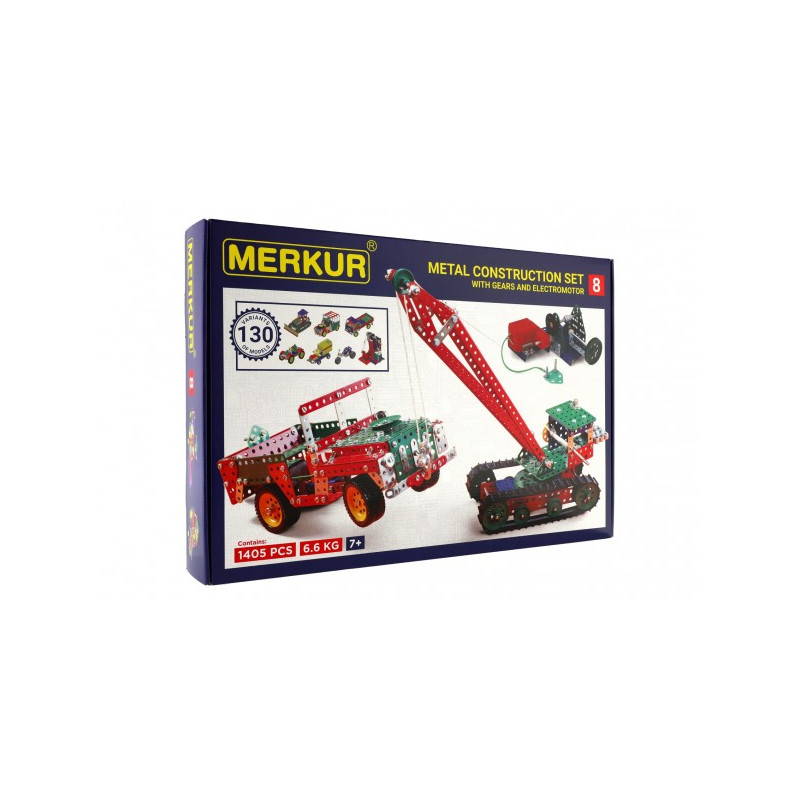Merkur Toys Stavebnice MERKUR 8 130 modelů 1405ks 5 vrstev v krabici 54x36,5x8,5cm 34000008-XG