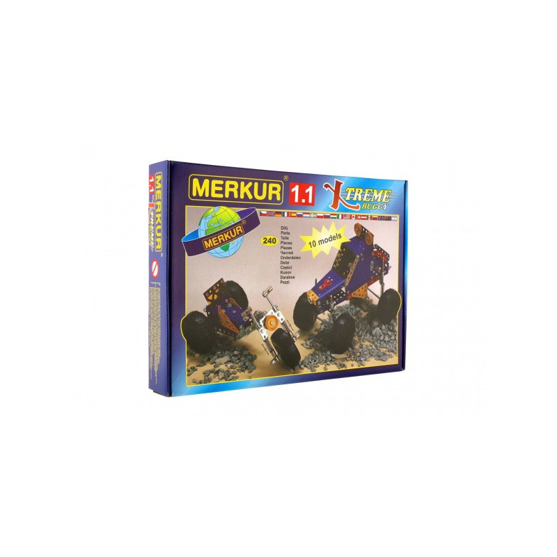 Merkur Toys Stavebnice MERKUR 1.1 10 modelů 240ks v krabici 36x26,5x5,5cm 34000001-XG