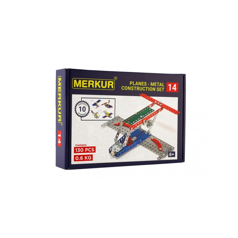 Merkur Toys Stavebnice MERKUR 014 Letadlo 10 modelů 141ks v krabici 26x18x5cm 34000014-XG