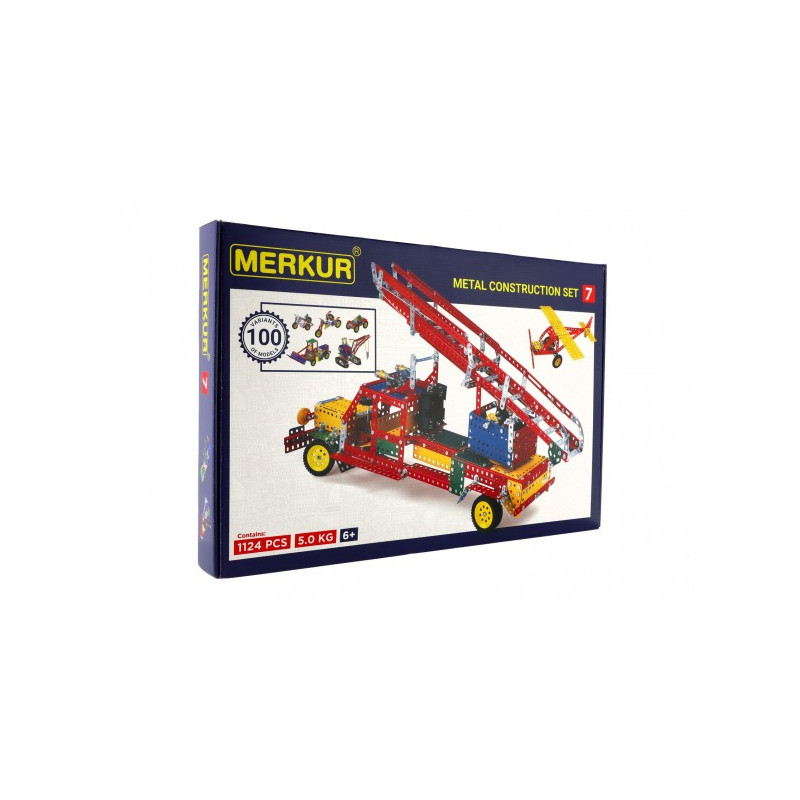 Merkur Toys Stavebnice MERKUR 7 100 modelů 1124ks 4 vrstvy v krabici 54x36x6cm 34000007-XG