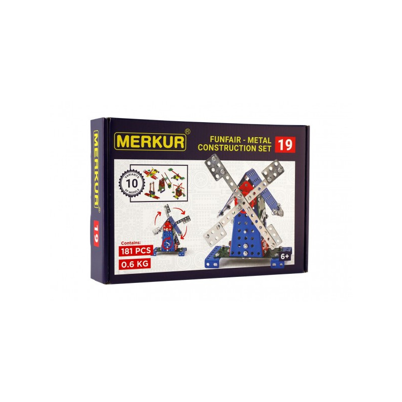 Merkur Toys Stavebnice MERKUR 019 Mlýn 10 modelů 182ks v krabici 26x18x5cm 34000019-XG