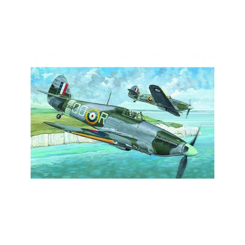 Směr Model Hawker Hurricane MK.IIC 13,6x16,9cm v krabici 25x14,5x4,5cm 48000842-XG