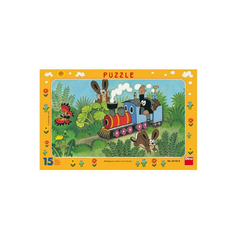 Dino Puzzle deskové Krtek a lokomotiva 29,5x19cm 15 dílků 21001039-XG