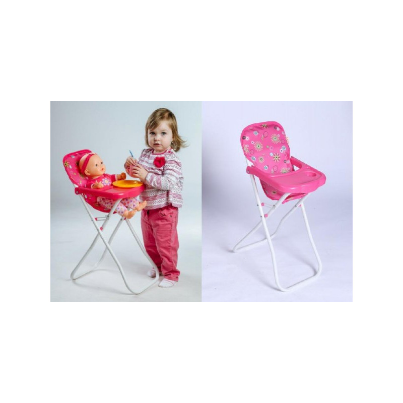 Teddies Židlička pro panenky vysoká kov/plast 33x26x60cm v sáčku 00160008-XG