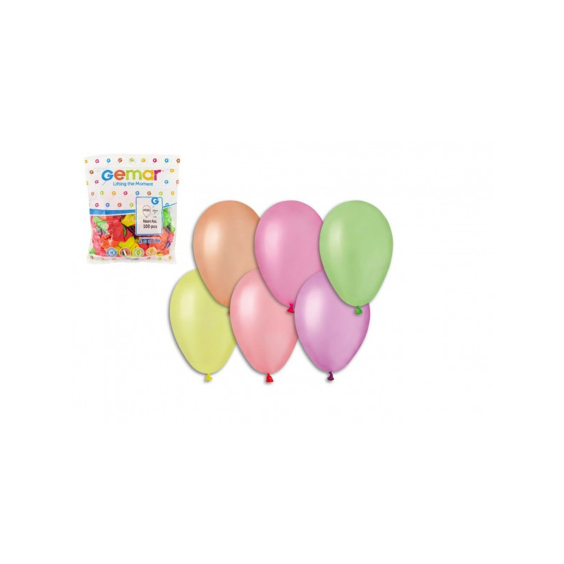 Smart Balloons Balonek/Balonky nafukovací 7" párty neon 100 ks v sáčku 22x28cm karneval 10302205-XG