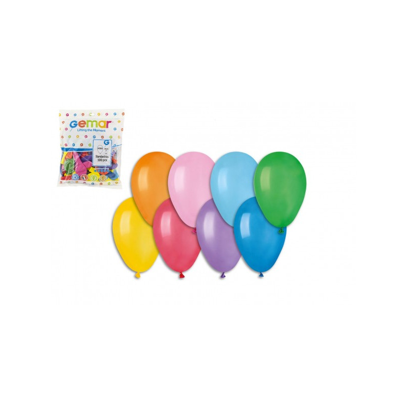 Smart Balloons Balonek/Balonky nafukovací 7" průměr 19cm 100ks v sáčku karneval 10302199-XG