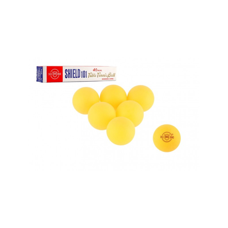 UNISON Míčky na stolní tenis SHIELD 4cm bezešvé oranžové 6ks v krabičce 38001309-XG